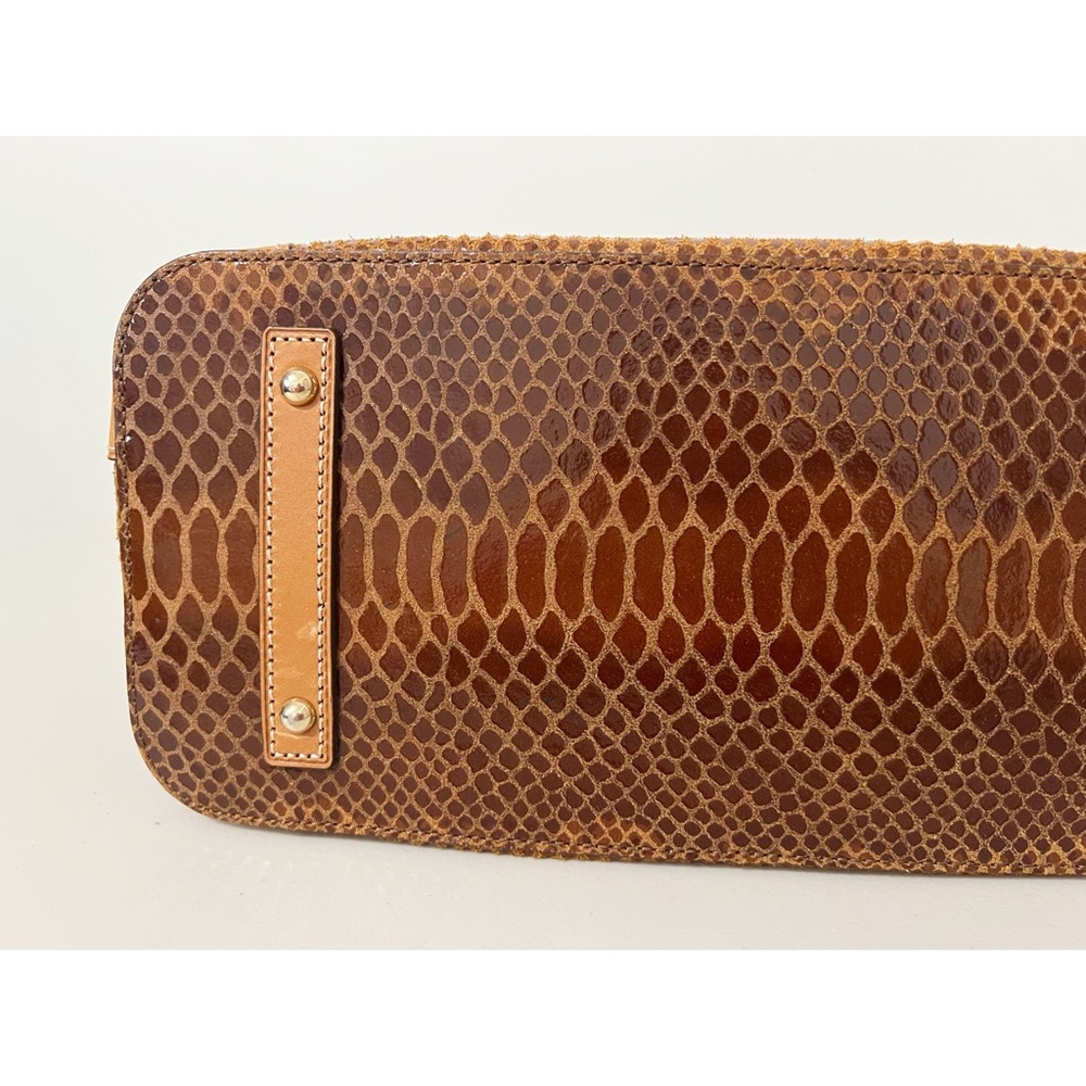 Dooney & Bourke Brown Embossed Snakeskin Shoulder Handbag - Picture 7 of 11
